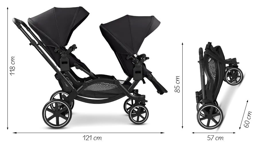 Коляска 2 в 1 для двойни ABC-Design Zoom 2